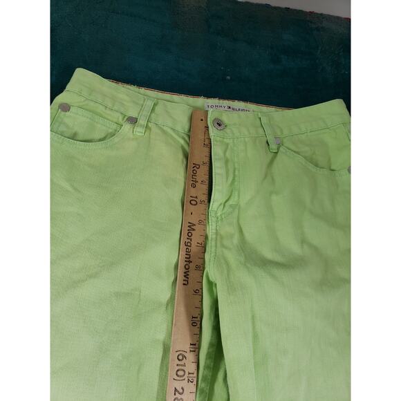 Tommy Hilfiger Jeans Size 6 Womens Green Pants Stretch Mid Rise Hipster Bootcut - Picture 7 of 13